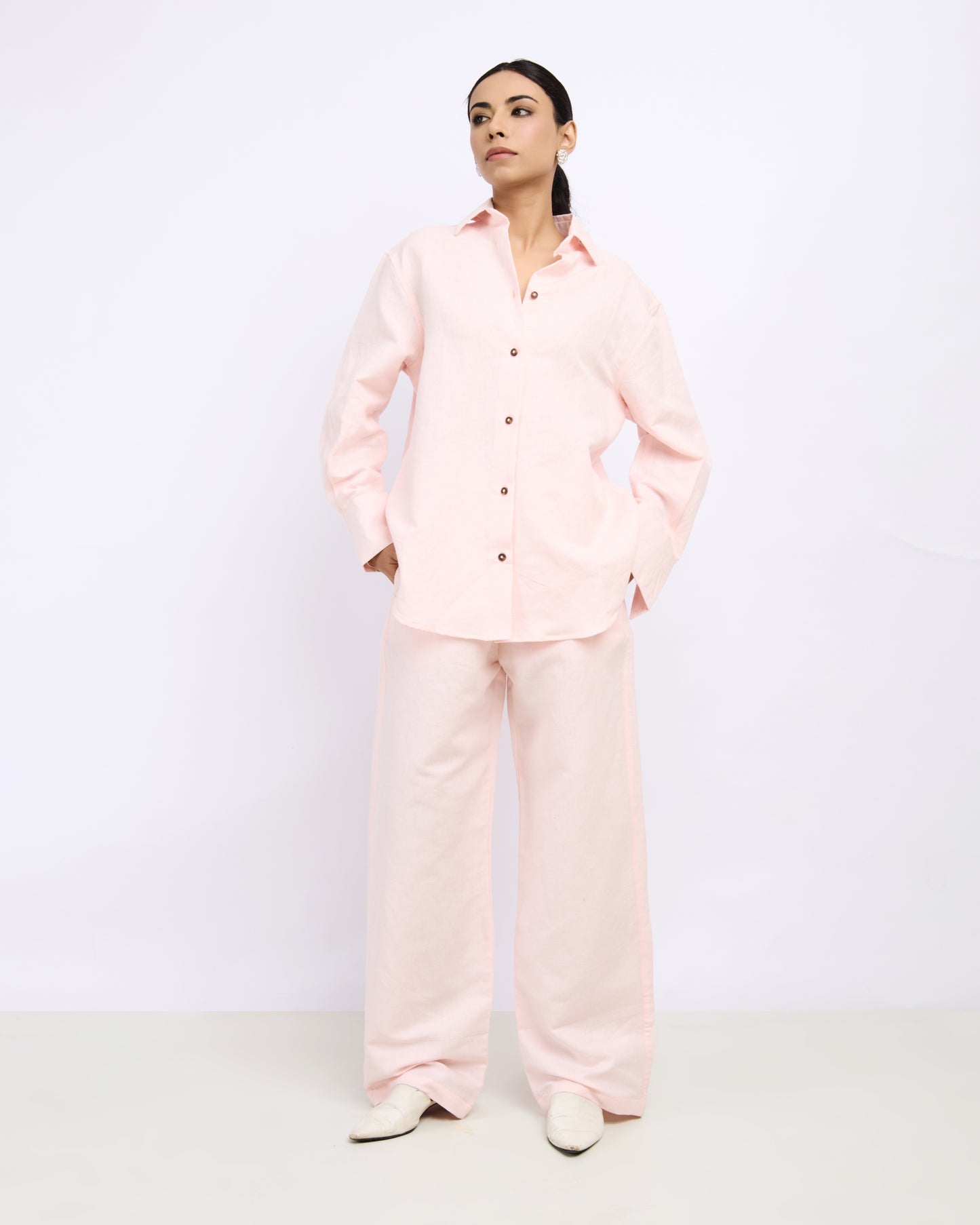 Soft Pink Linen Shirt