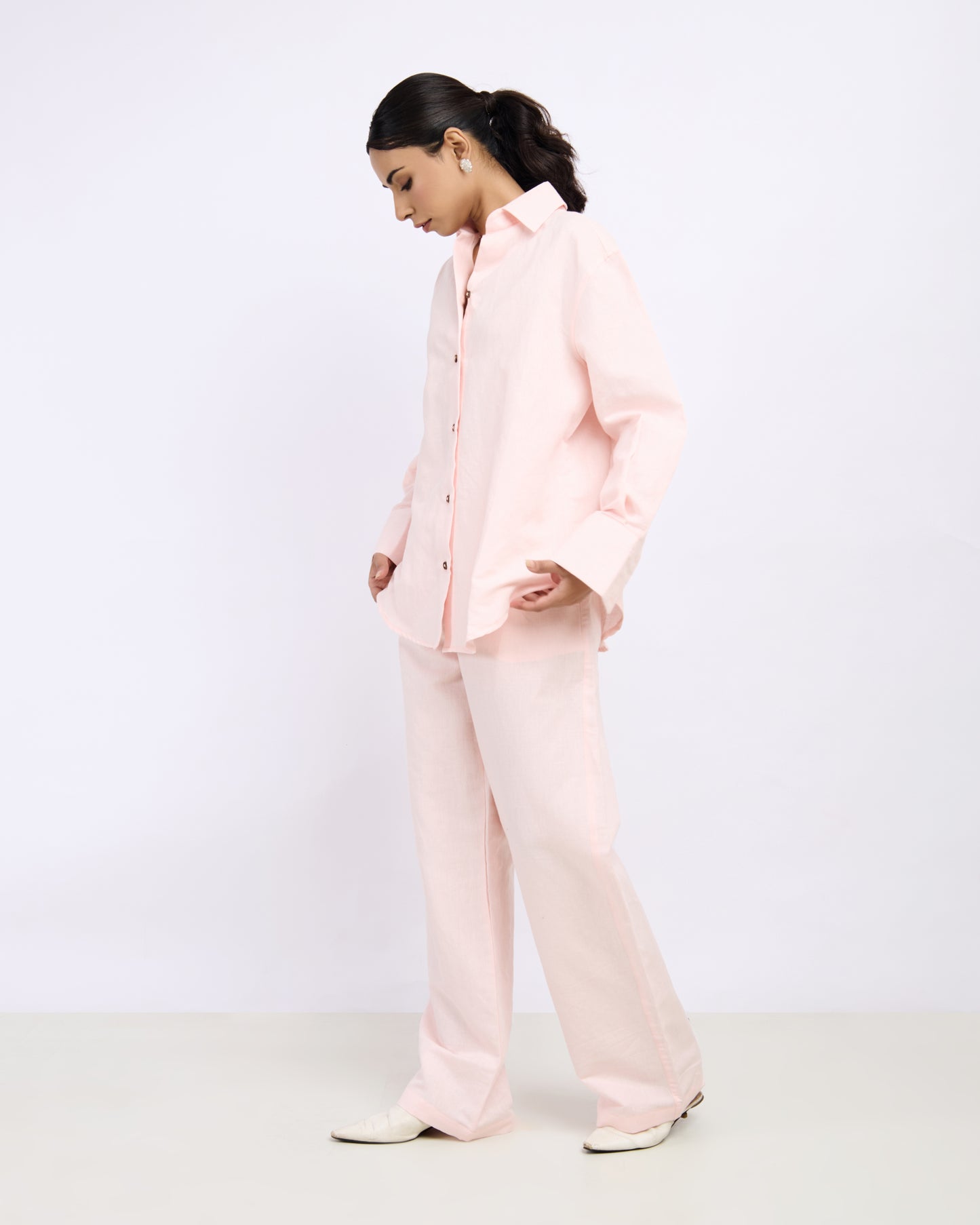 Soft Pink Linen Shirt