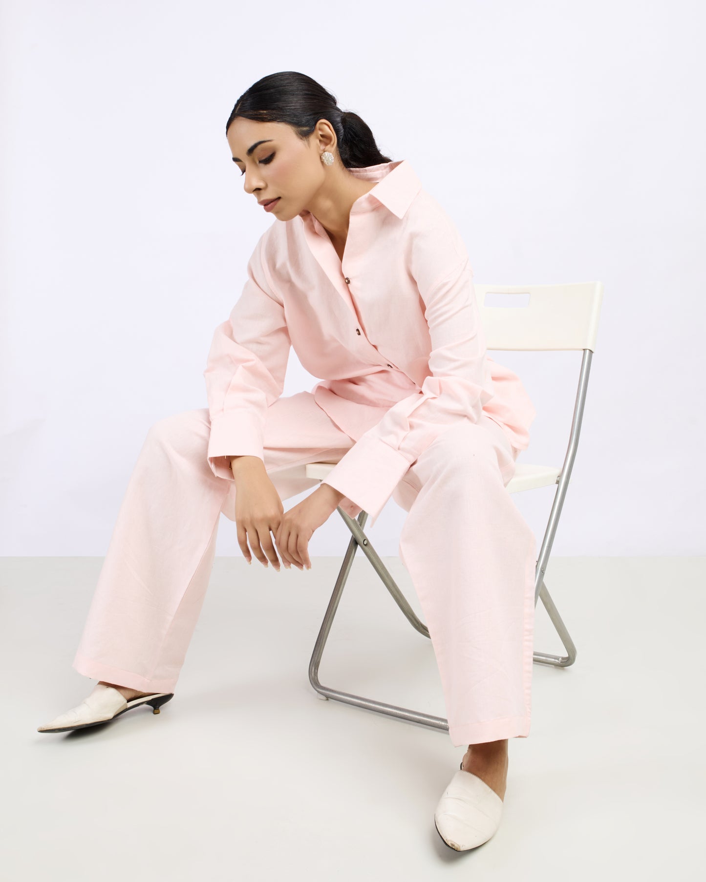 Soft Pink Linen Shirt