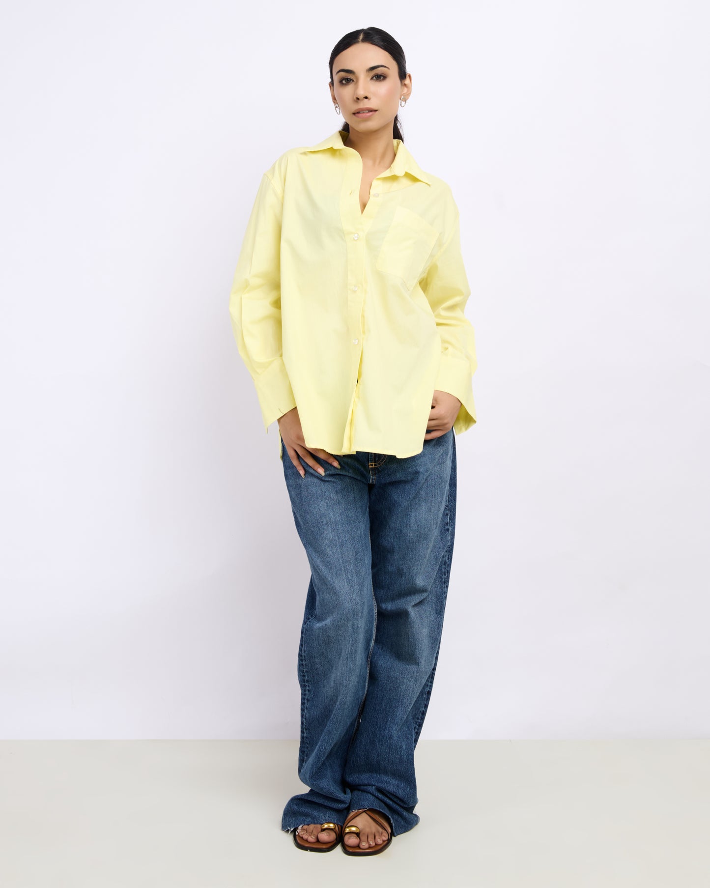 Lemon Yellow Poplin Shirt