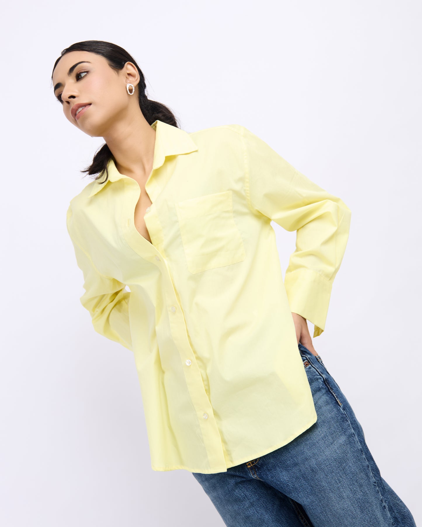 Lemon Yellow Poplin Shirt