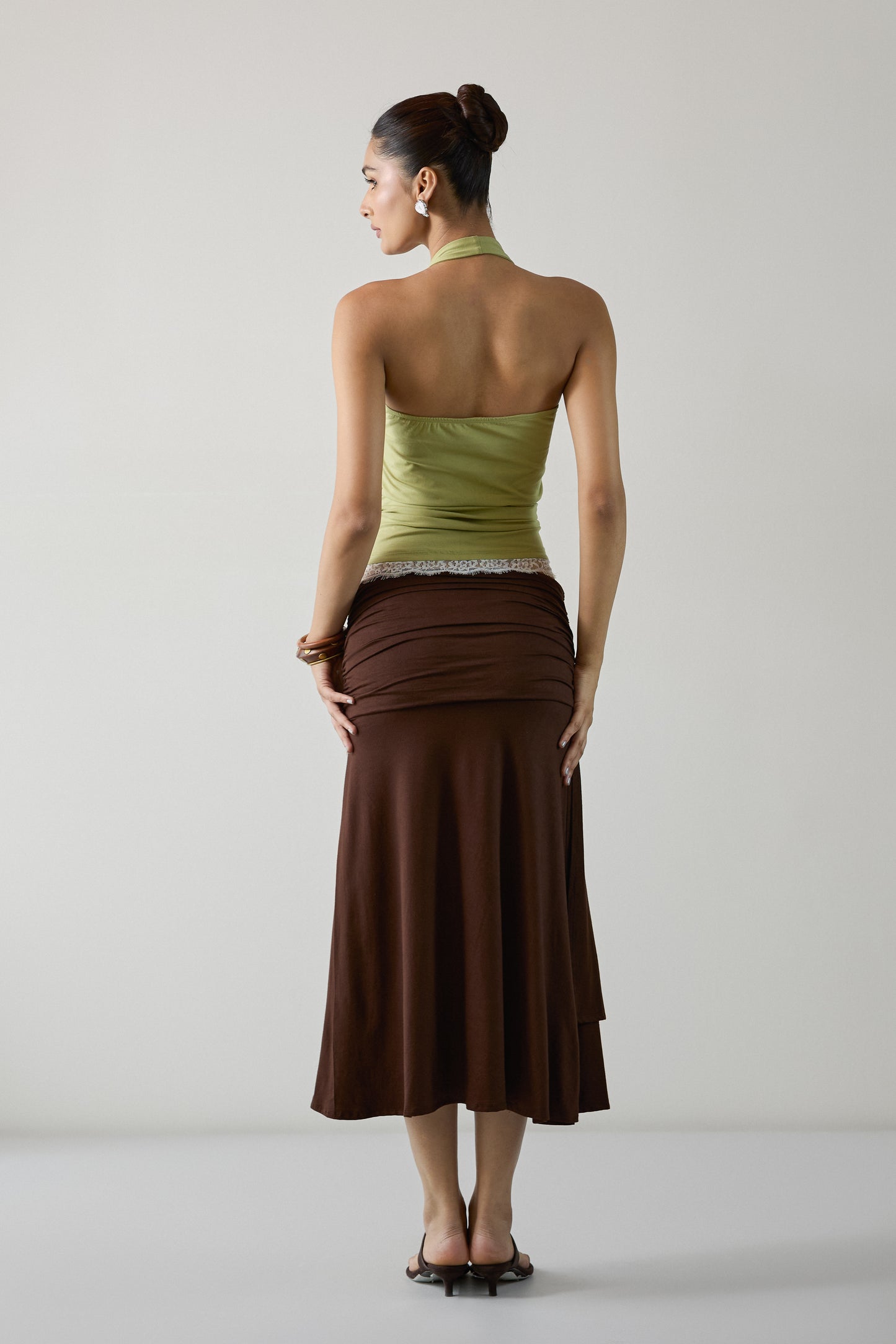 The Ruche Skirt- Brown