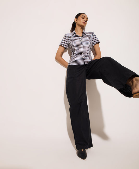 Black Pleated Linen Pants