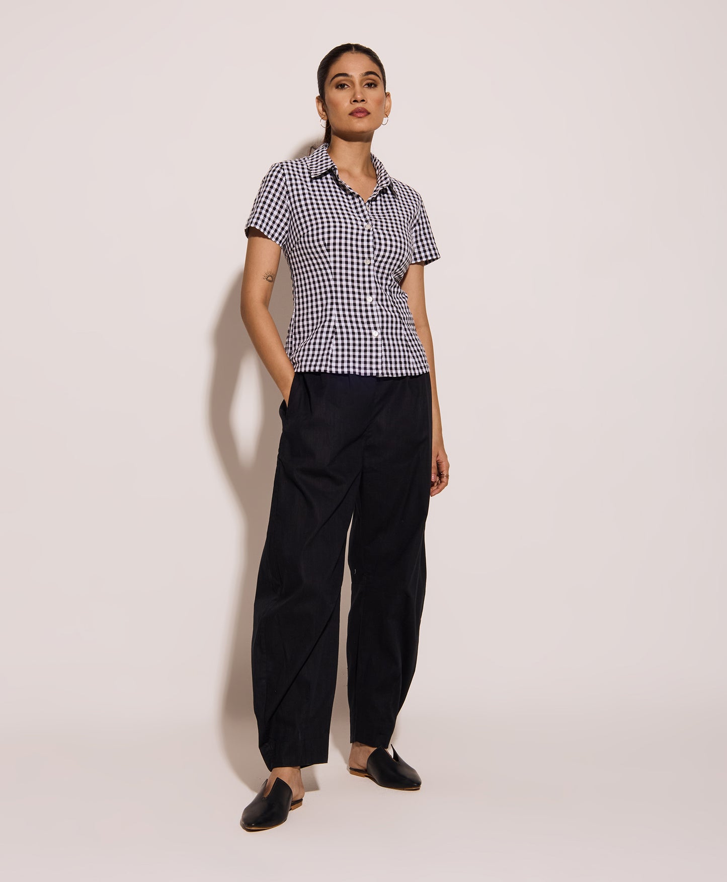 Black Linen Mom Pants