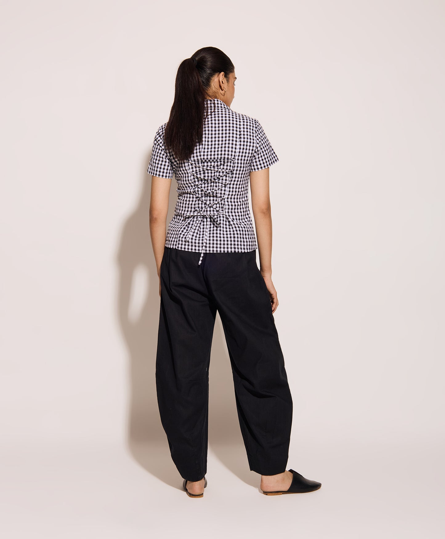 Black Linen Mom Pants