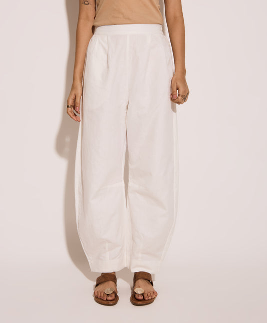 White Linen Mom Pants