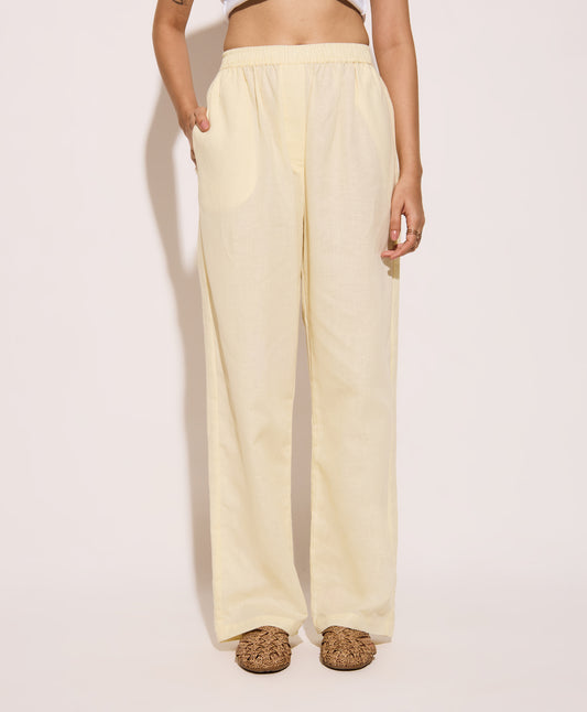 Butter Yellow Linen Pants