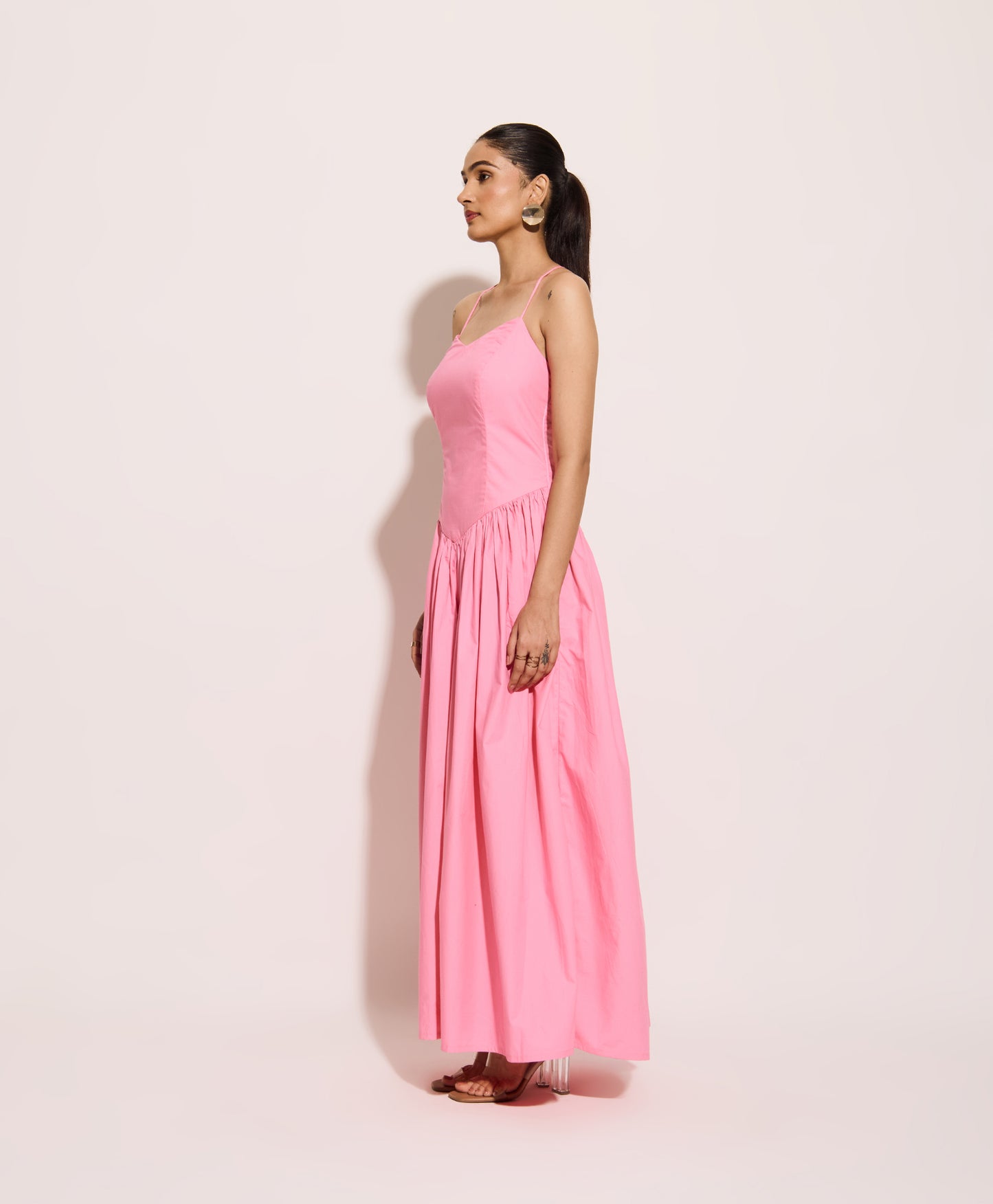 Powder Pink Long Corset Dress