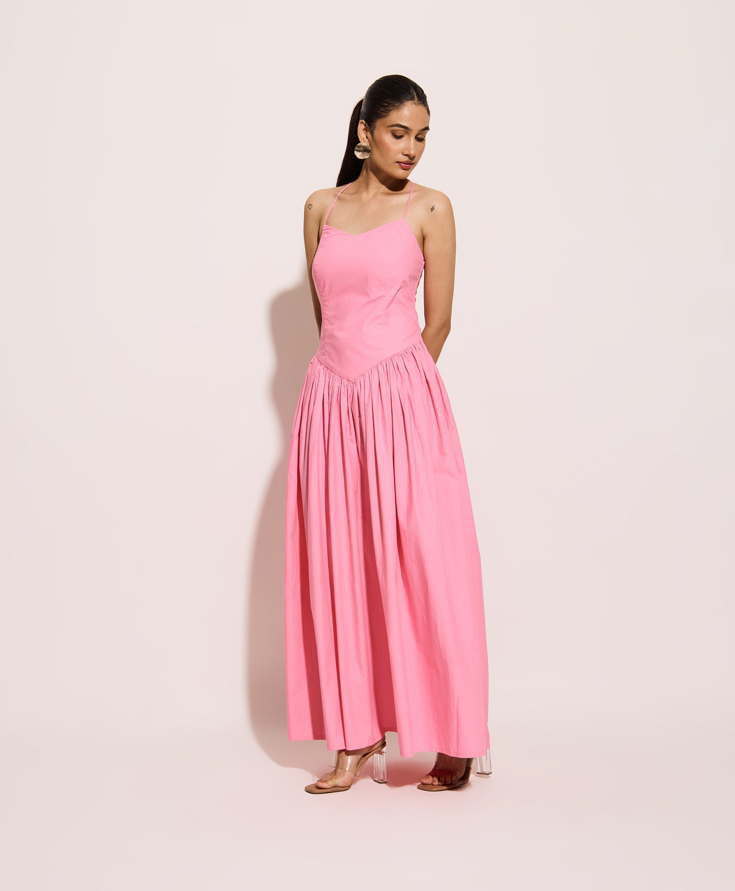 Powder Pink Long Corset Dress