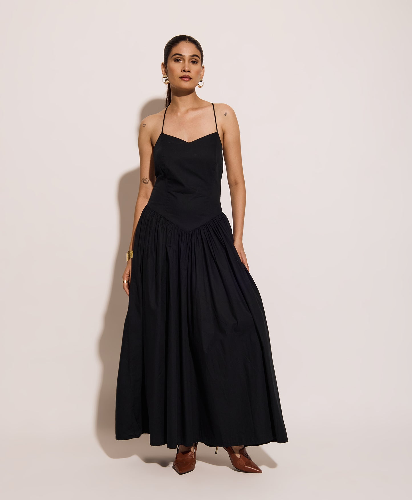 Midnight Black Long Corset Dress