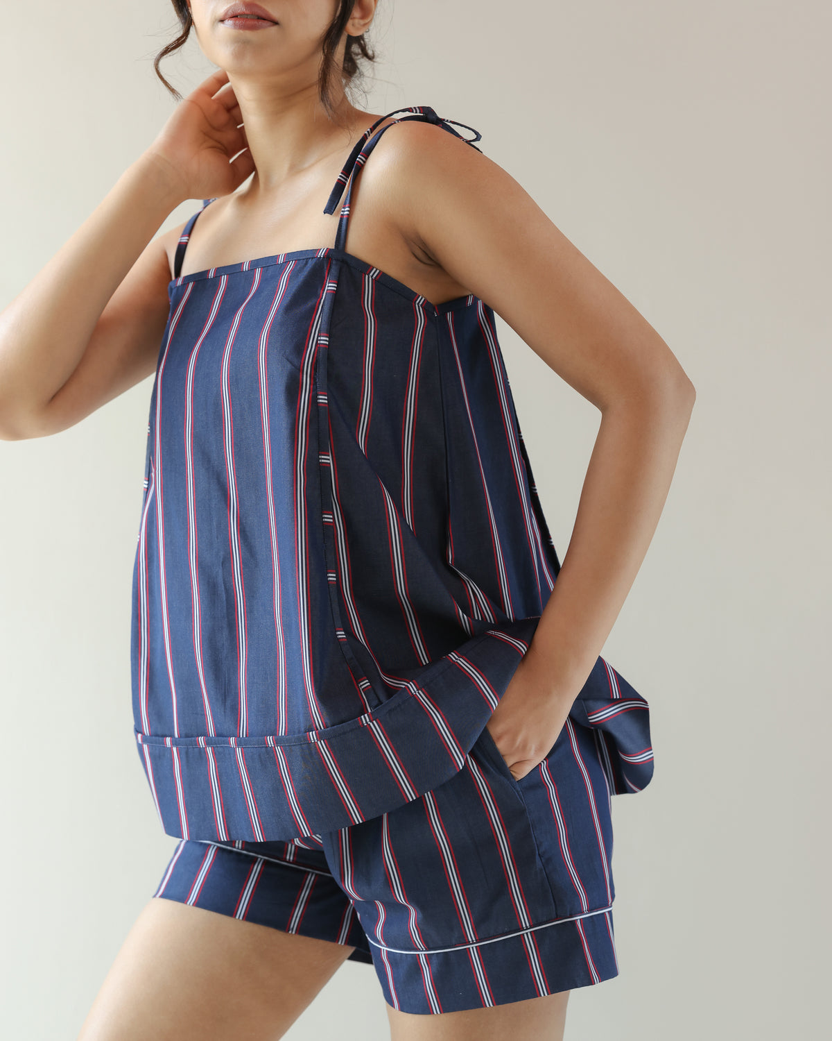 Thea Top - Blue Red Stripe