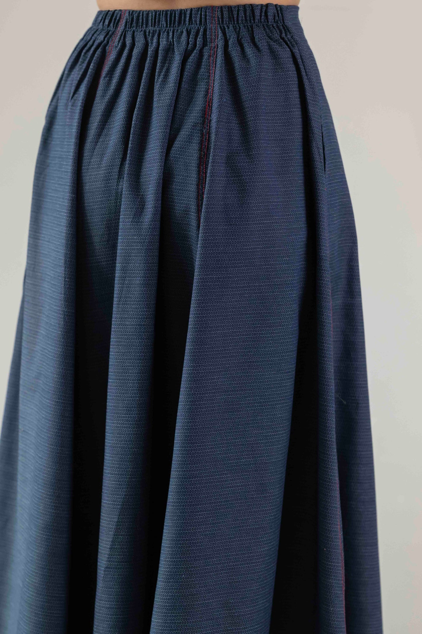 Denim Panel Skirt- Blue