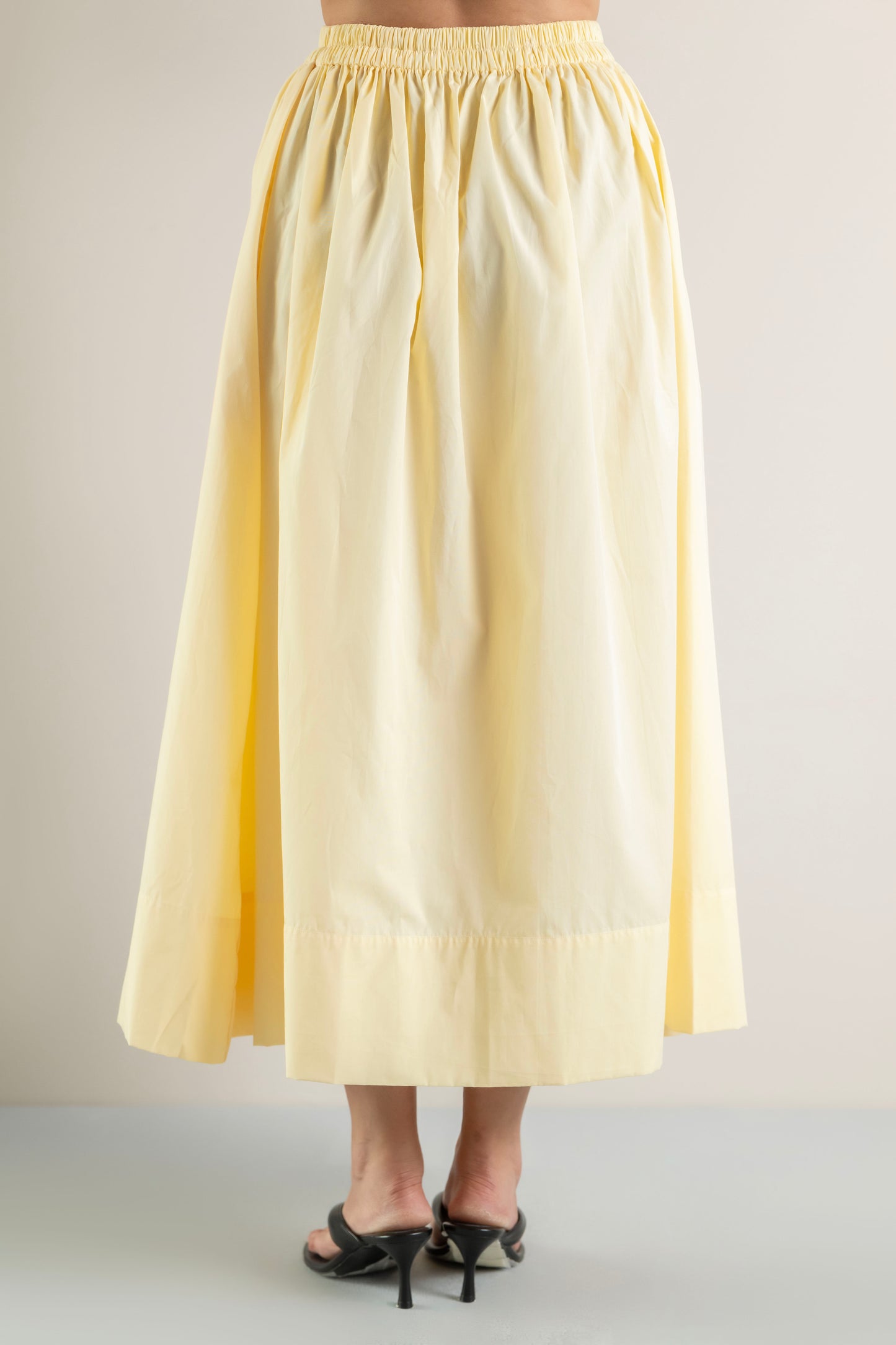 Butter Yellow Cotton Poplin Skirt