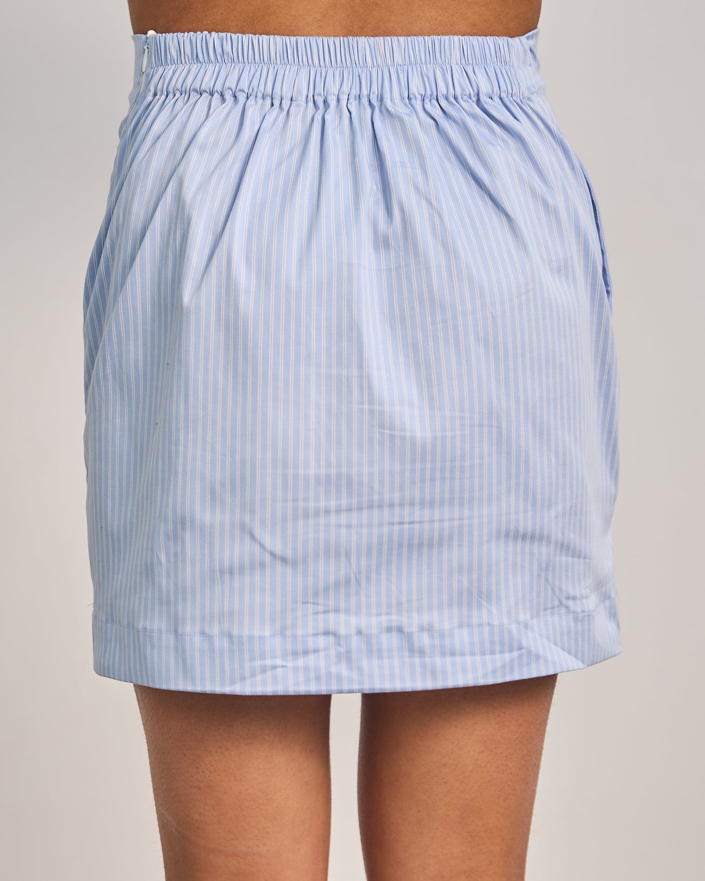 Mini Skirt - Powder Blue Stripped