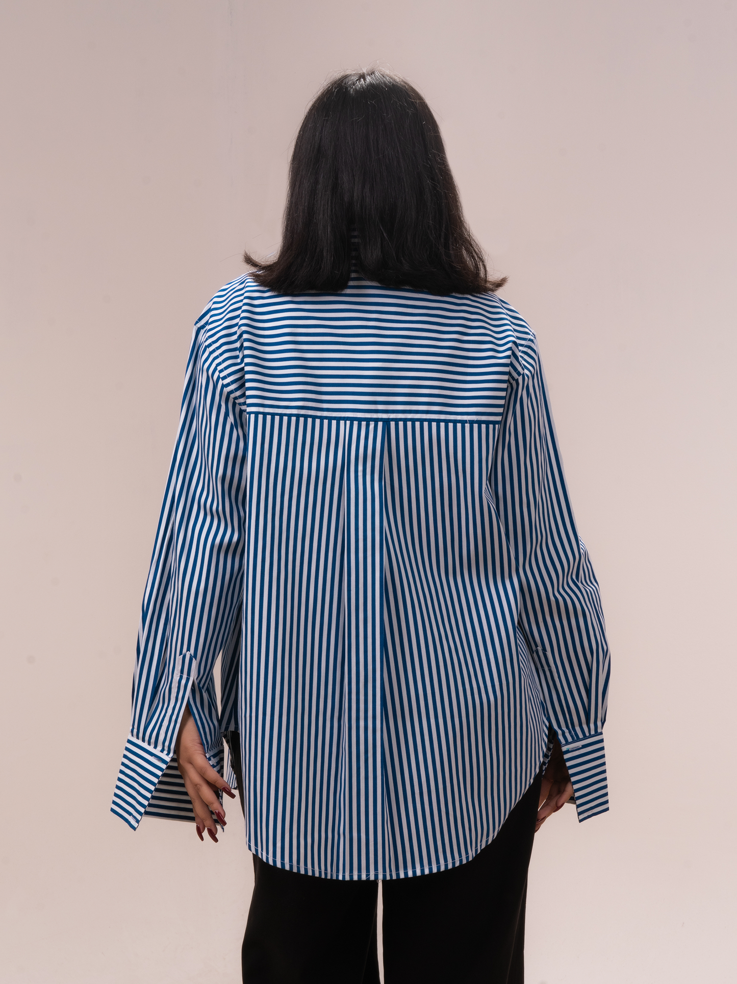 Blue Striped Oversized Shirt