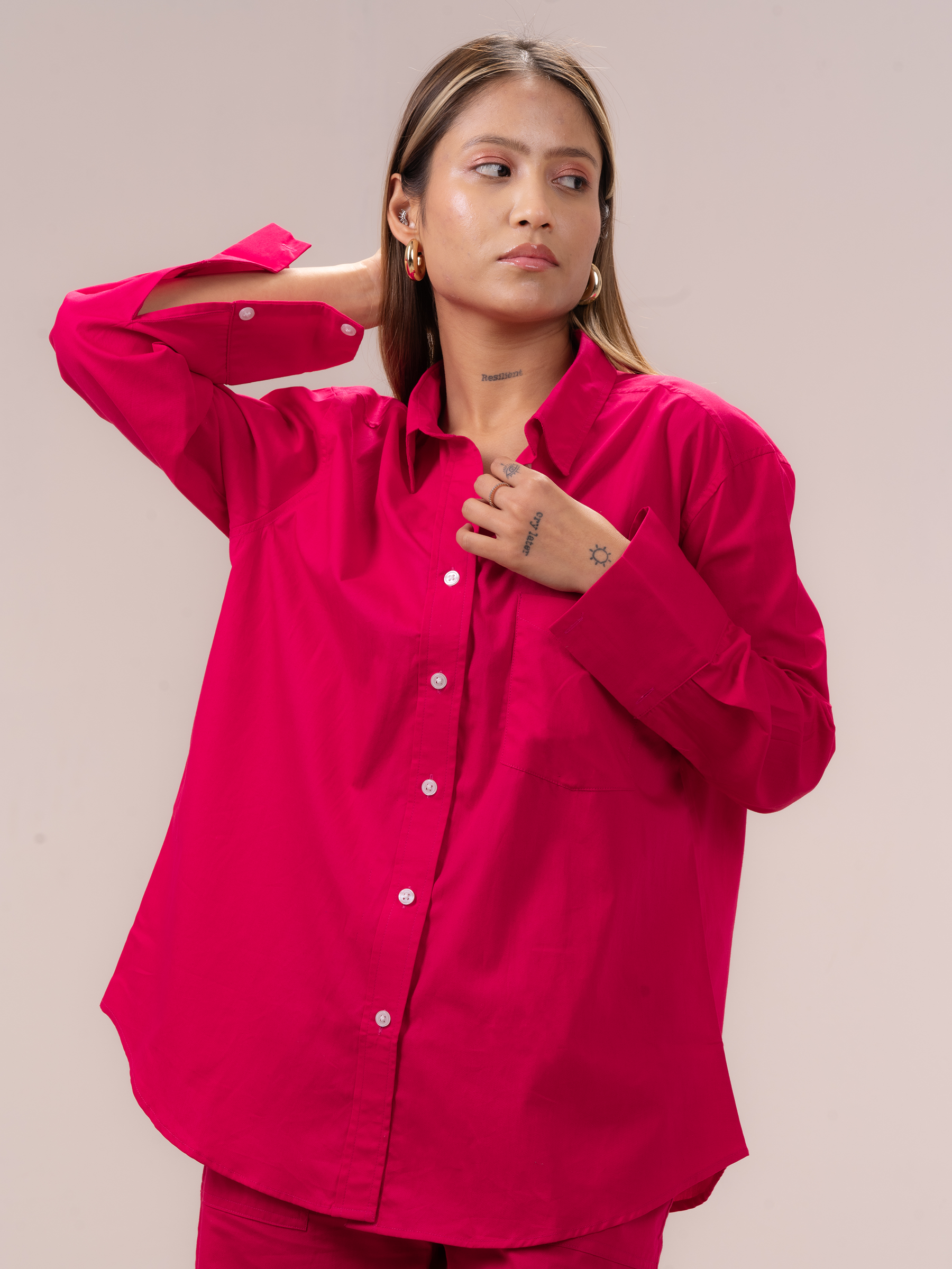 Hot Pink Oversized Shirt