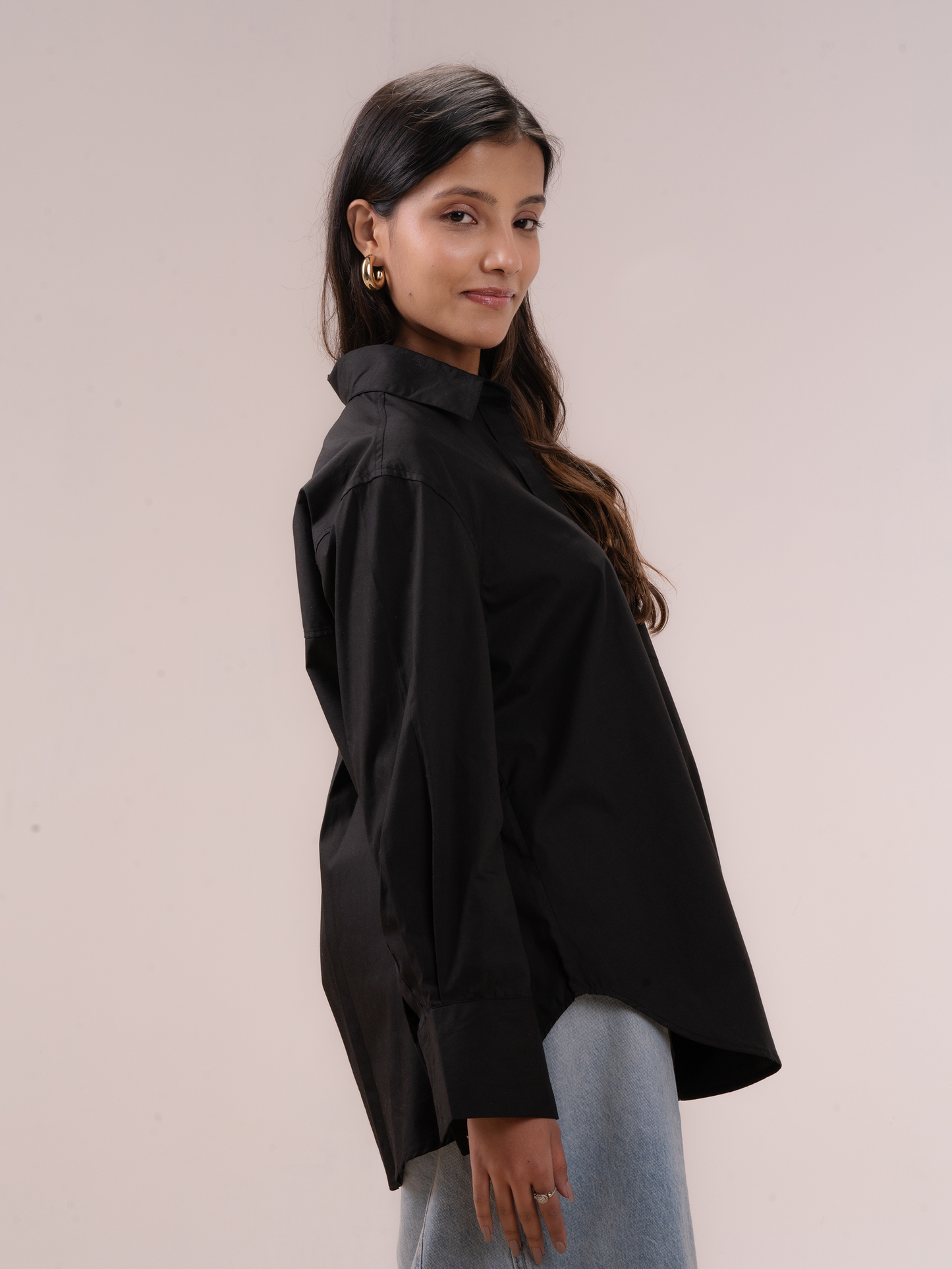 Midnight Black Oversized Shirt