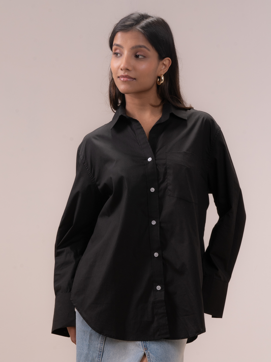 Midnight Black Oversized Shirt