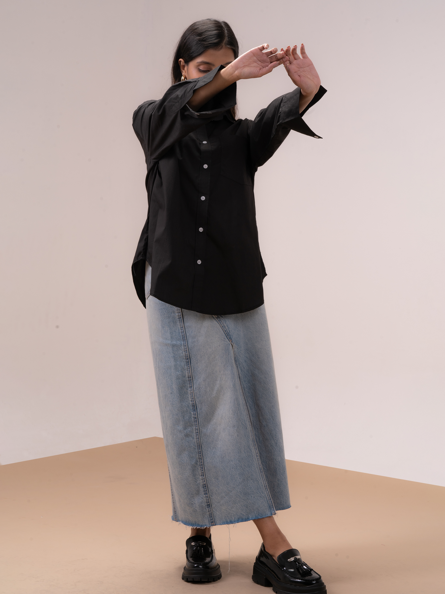 Midnight Black Oversized Shirt