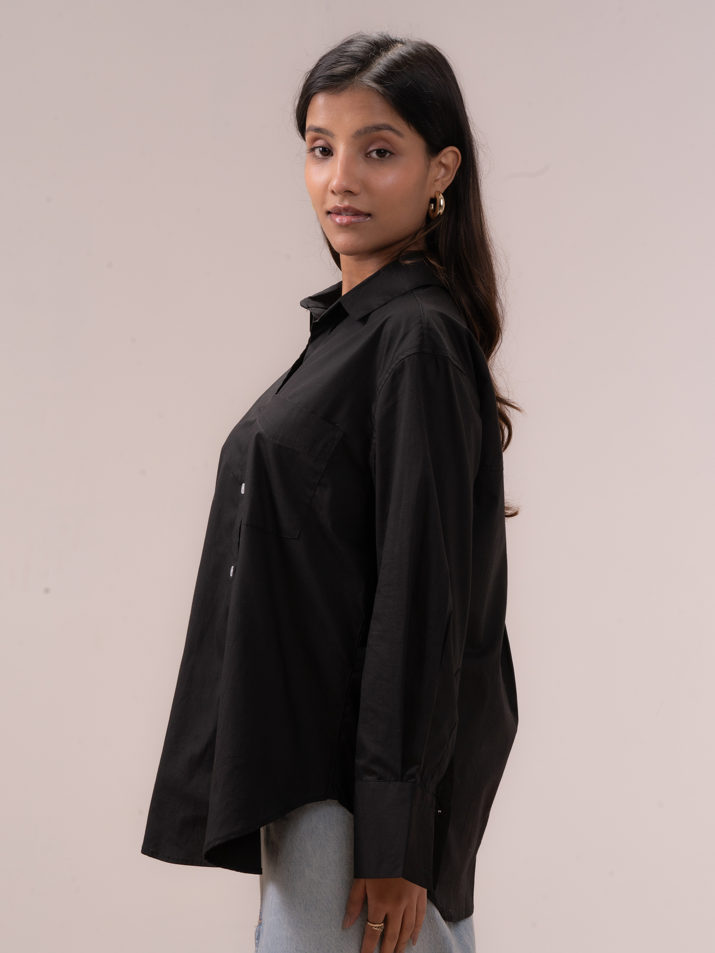 Midnight Black Oversized Shirt