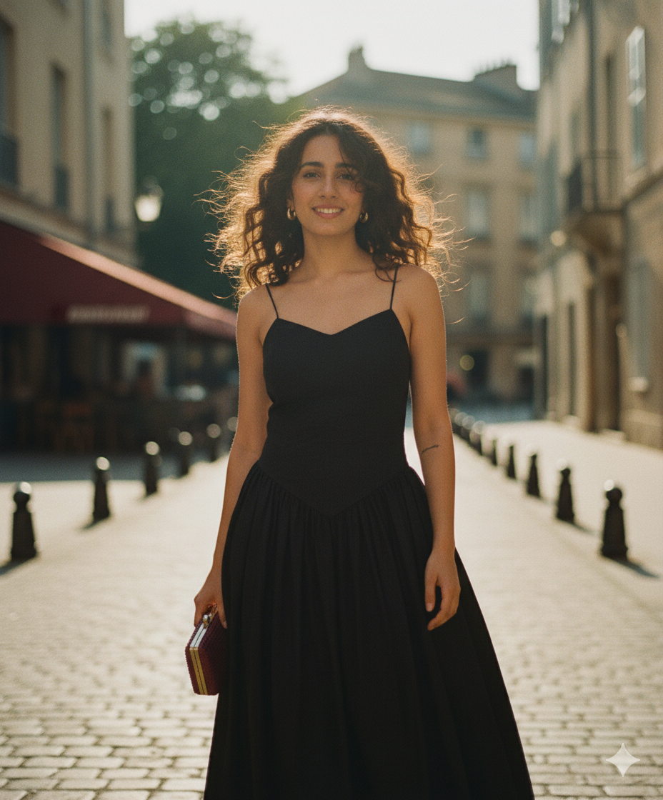 Midnight Black Long Corset Dress