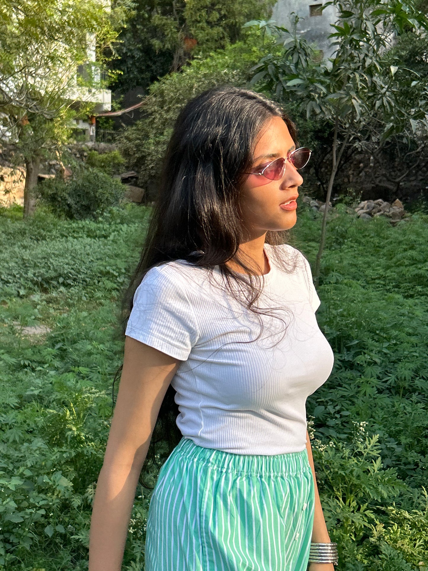 Green Poplin Pants