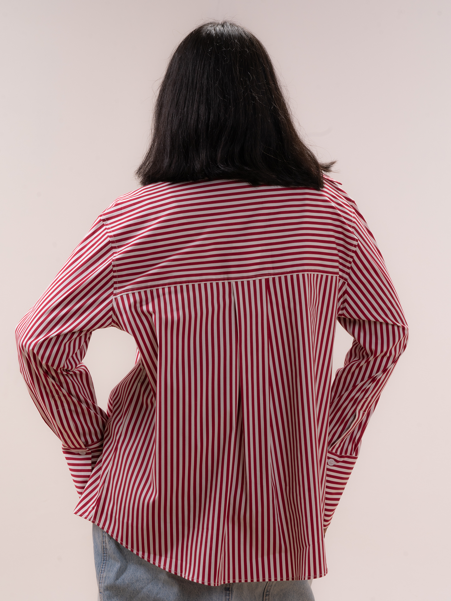 Red Stripe Oversized Shirt