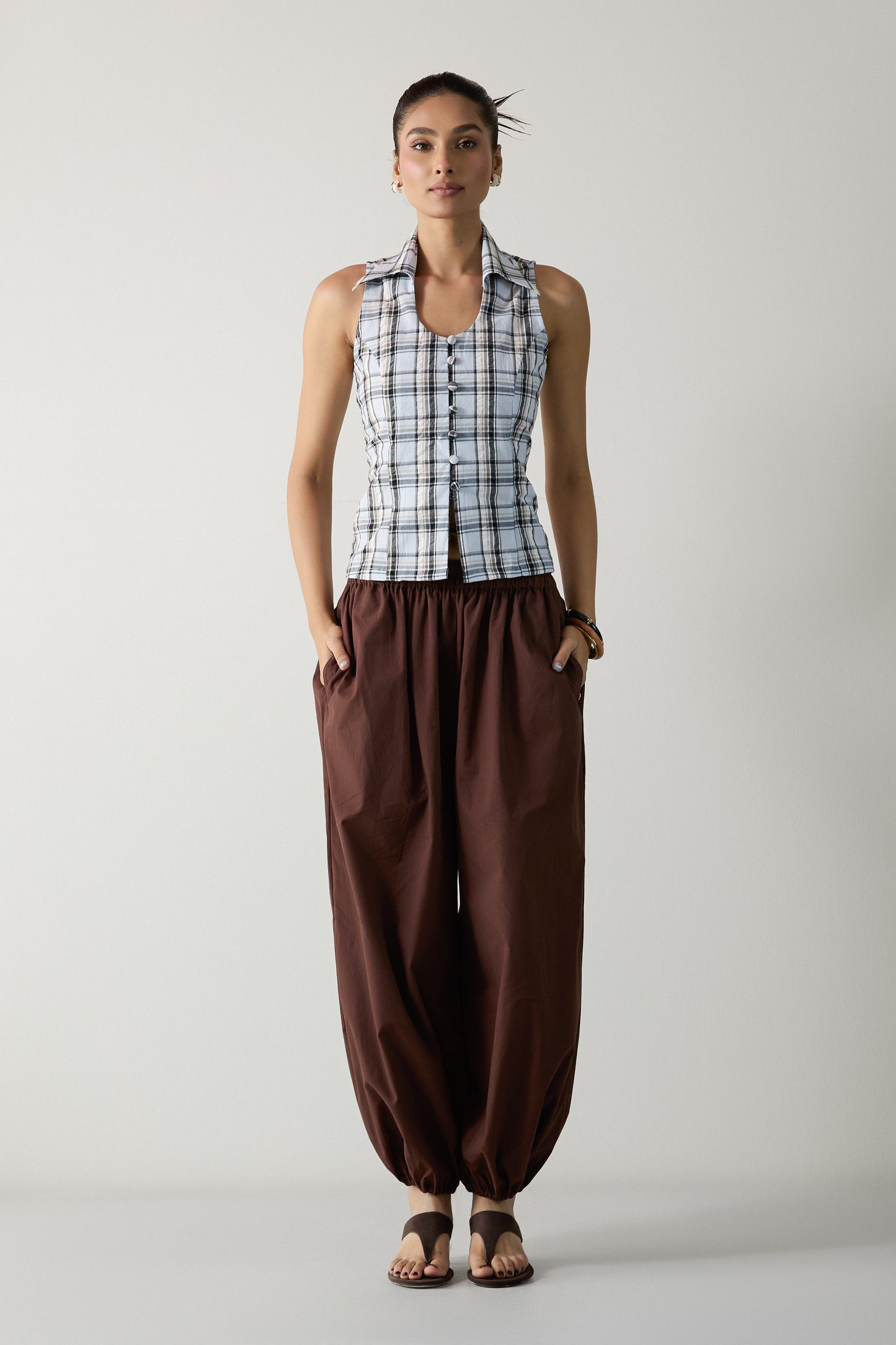 The City Halter Shirt- Blue