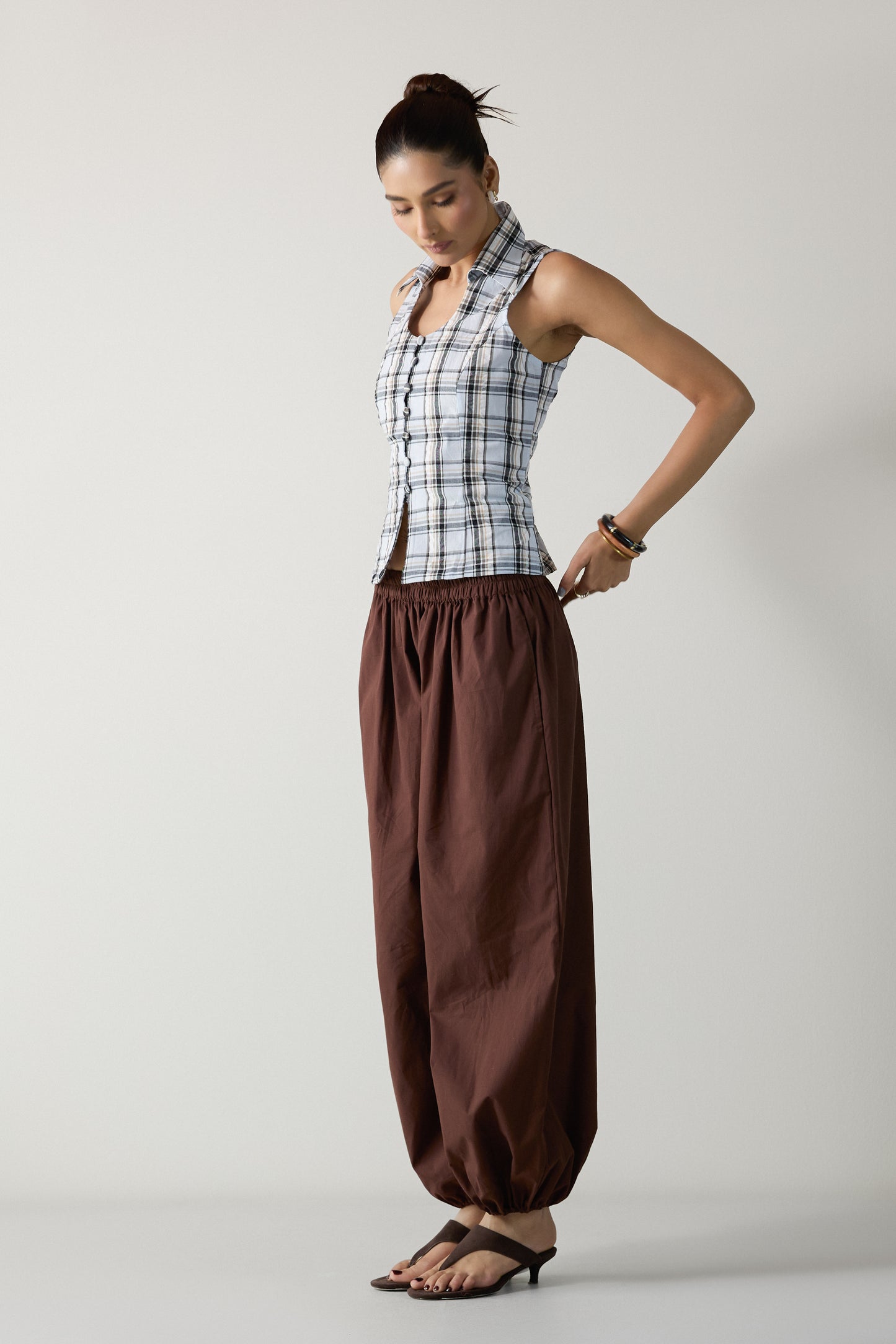 The City Halter Shirt- Blue