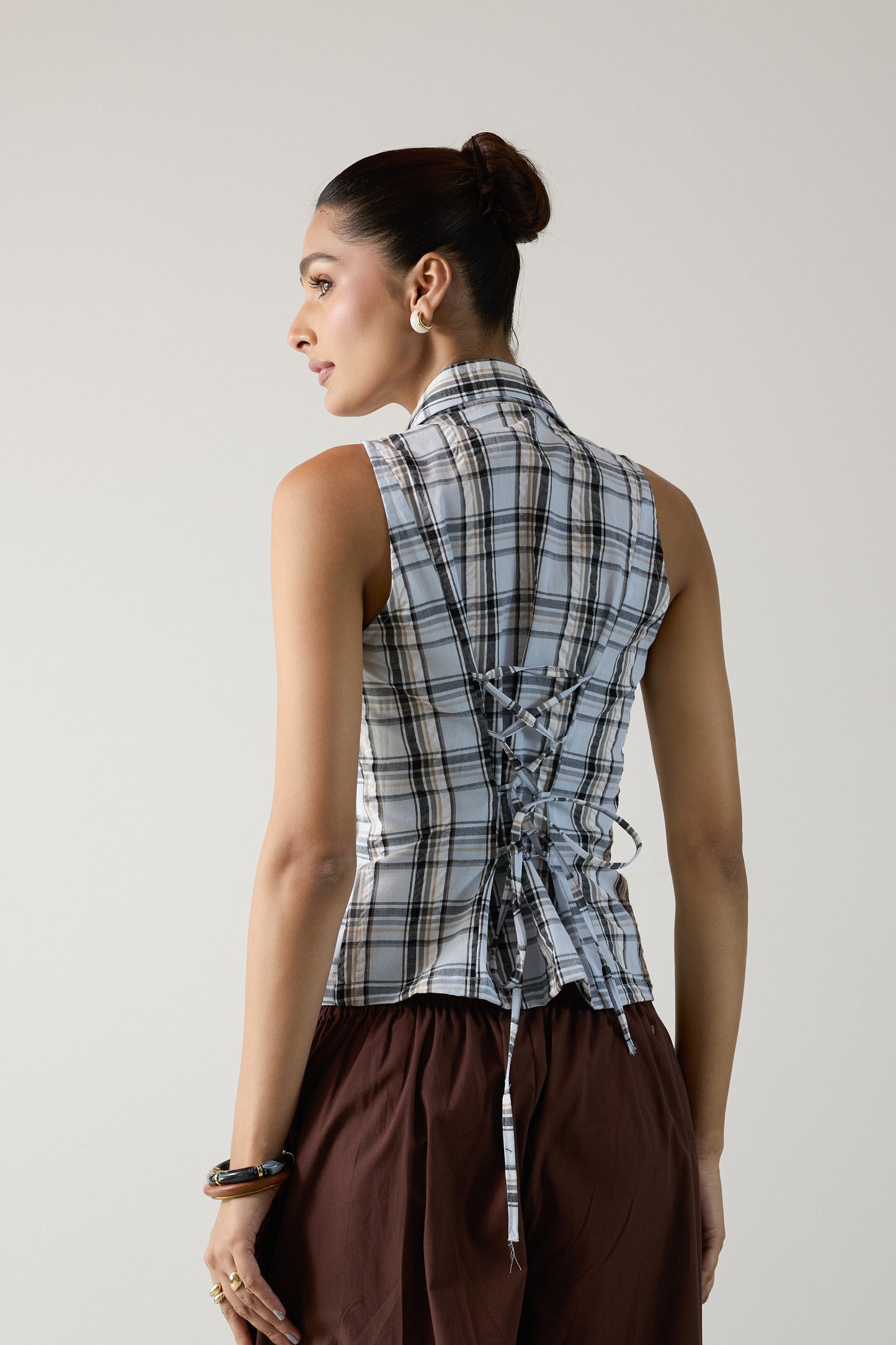 The City Halter Shirt- Blue
