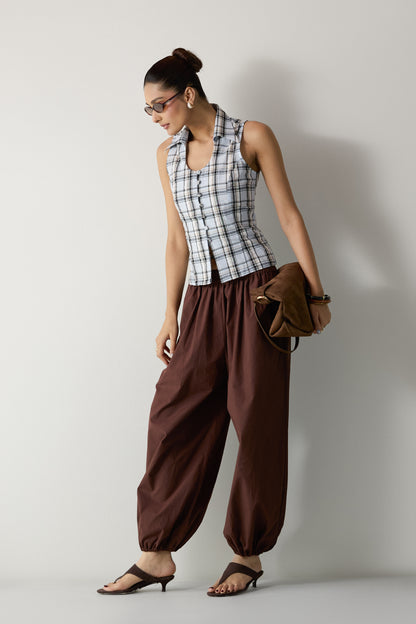 The City Halter Shirt- Blue