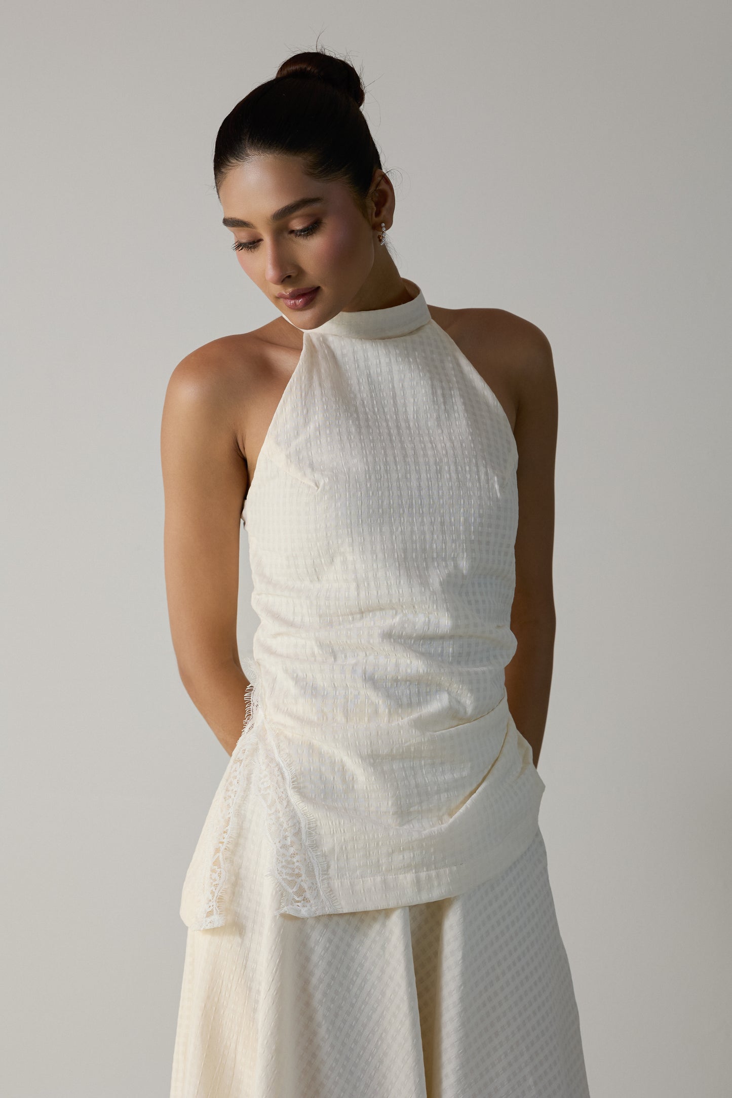 Nova Halter Top- Butter White