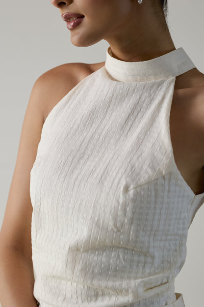 Nova Halter Top- Butter White