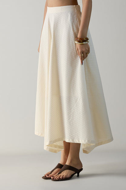 The Handkerchief Skirt- Butter White