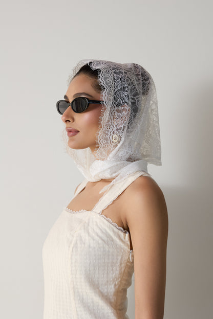 White Lace Scarf
