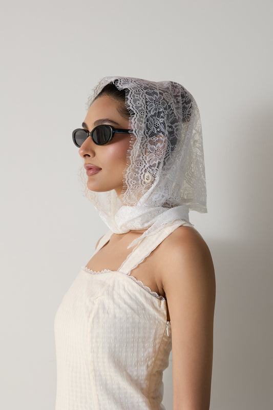 White Lace Scarf