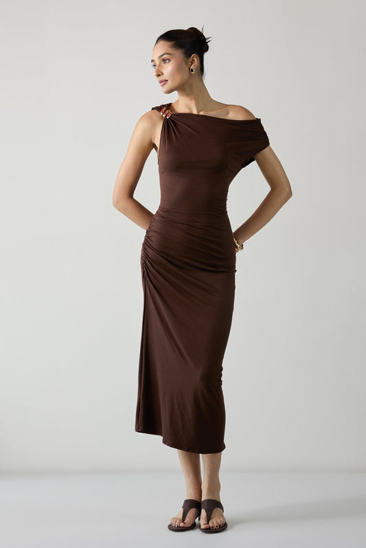 The Sculpt Dress- Brown