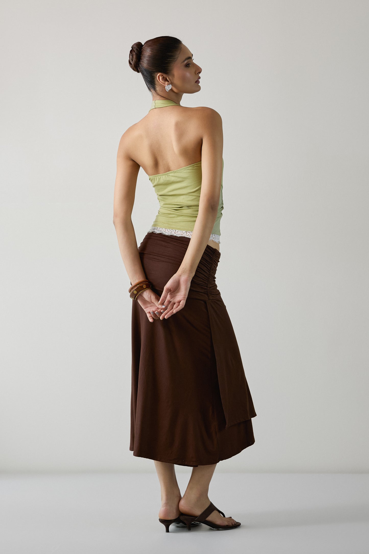 Petal Halter Top- Sage Green
