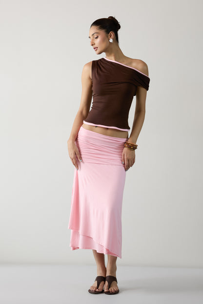 The Contrast Glide Top- Brown