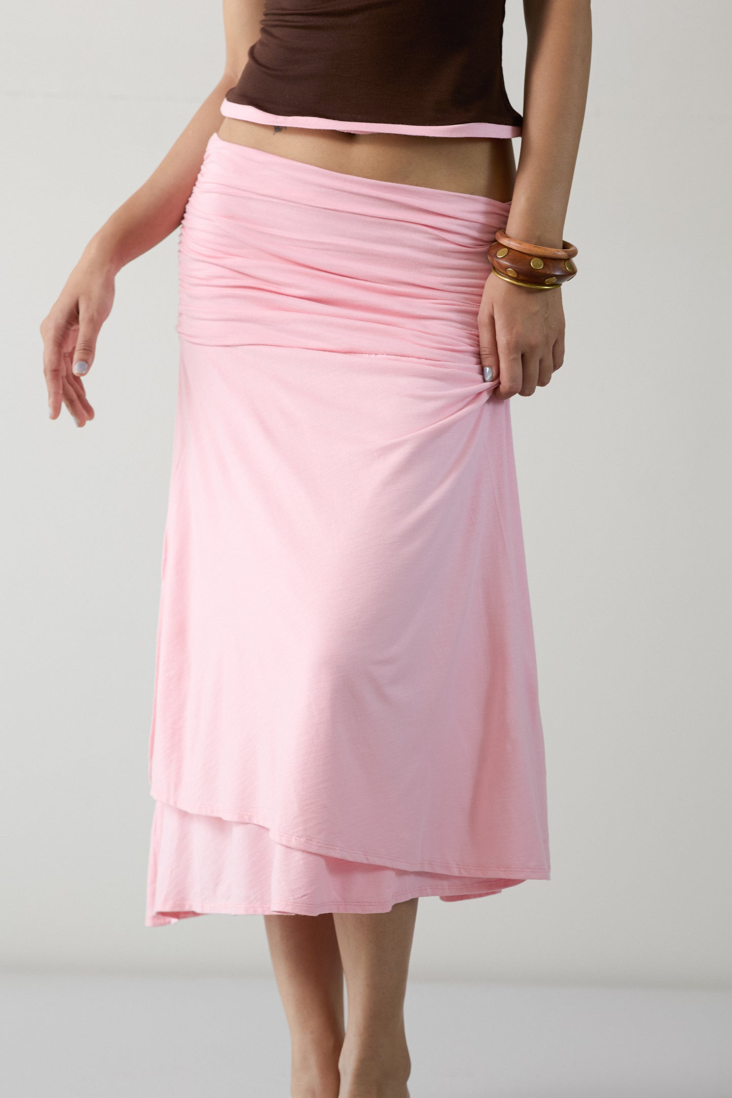 The Ruche Skirt- Pink