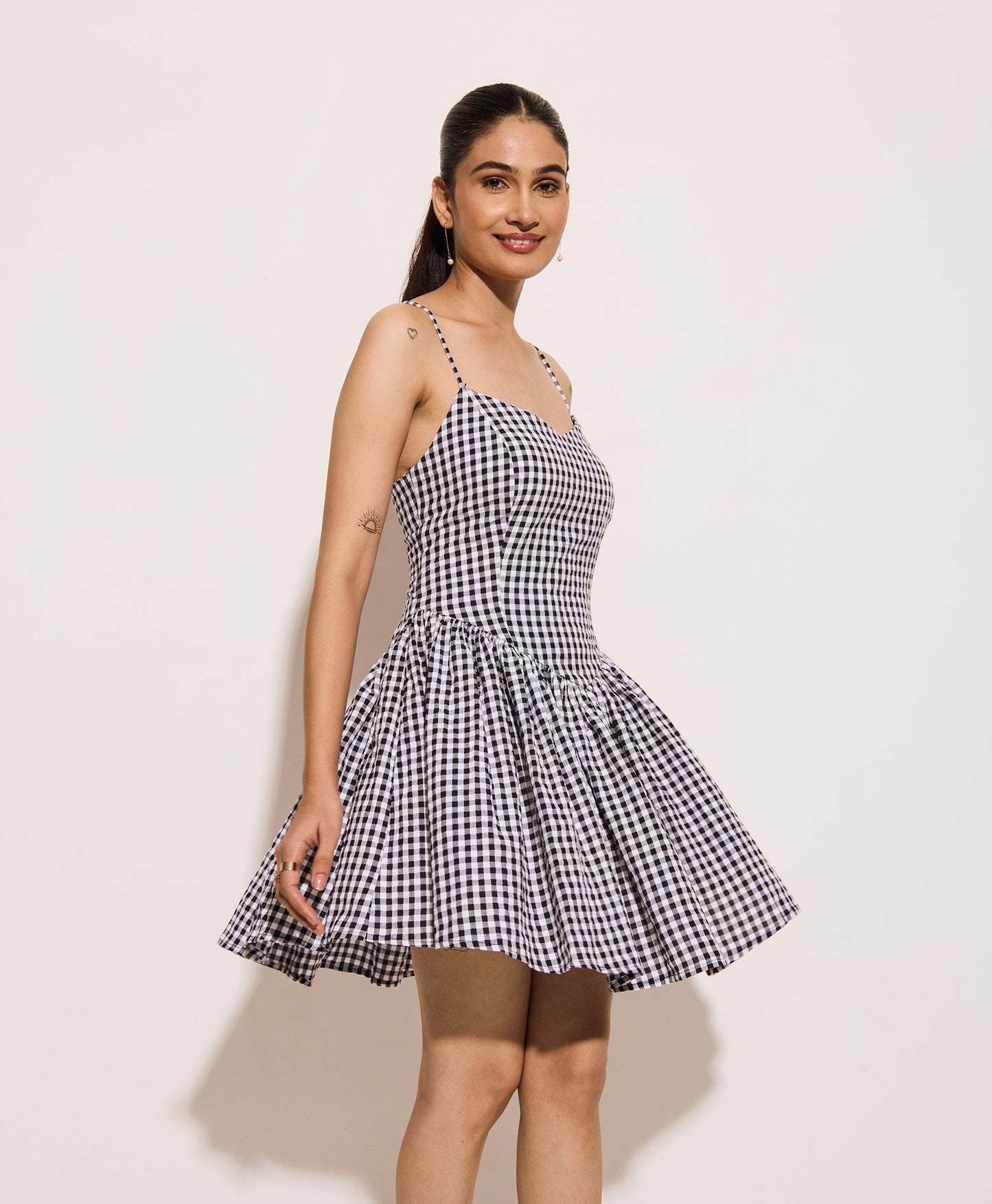 Gingham Short Corset Dress