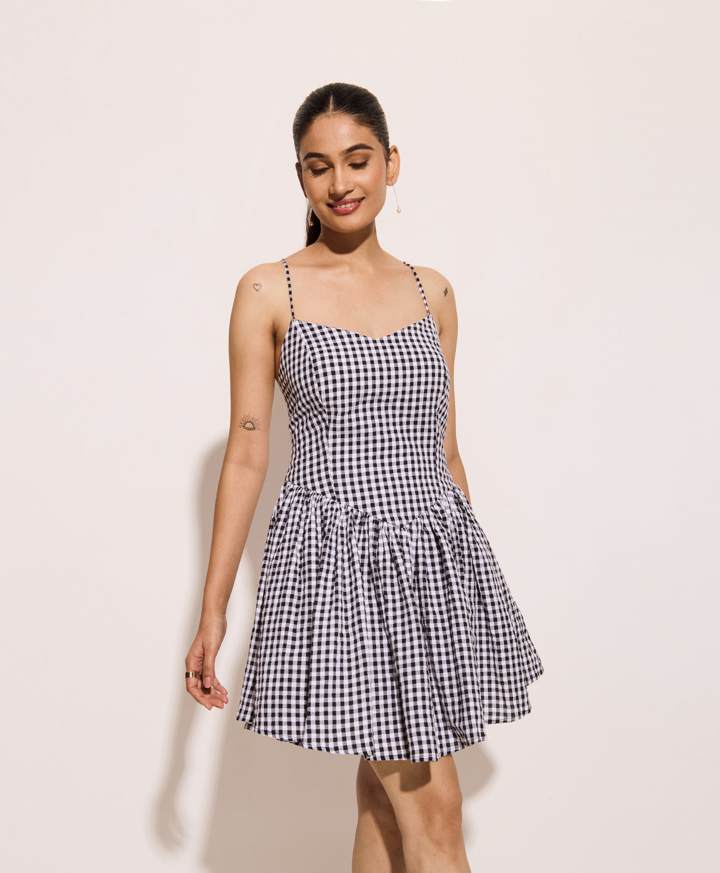 Gingham Short Corset Dress