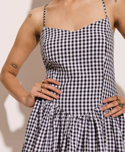 Gingham Short Corset Dress