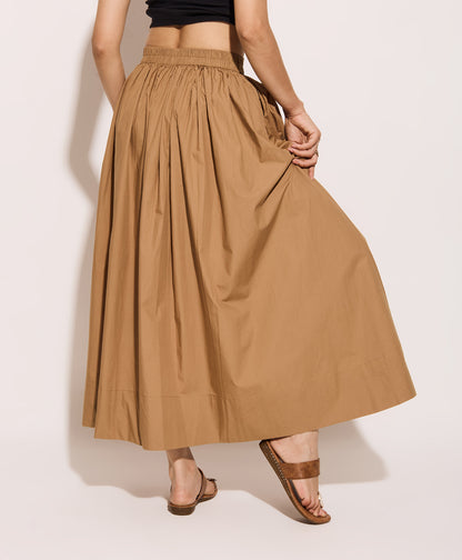Beige Cotton Poplin Skirt