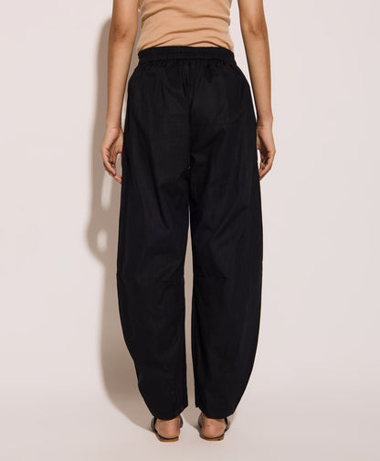 Black Linen Mom Pants