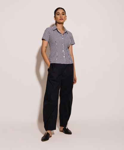 Black Linen Mom Pants