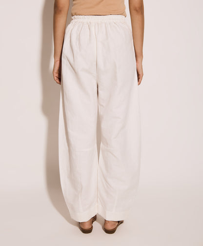 White Linen Mom Pants