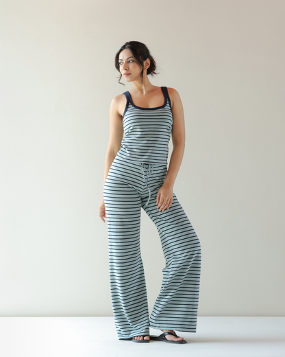 Breeze Pants - Aqua and Navy Striped