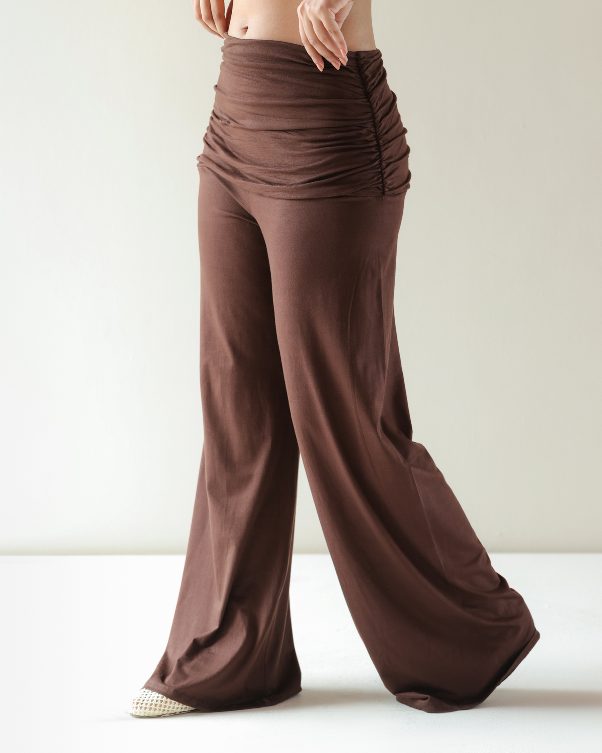 Ruche Knit Pyjama - Brown
