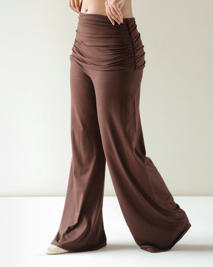 Ruche Knit Pyjama - Brown